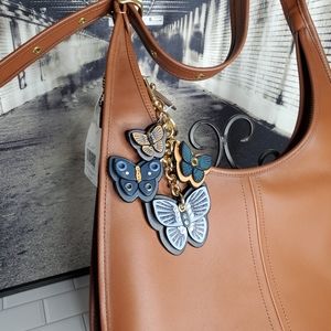COACH Leather Butterfly Keychain